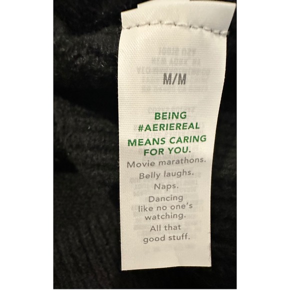 Aerie Womens Black White Striped Crewneck Oversized Knit Sweater Medium - Picture 7 of 8